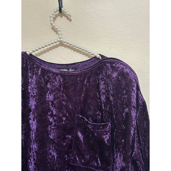 NEW Vintage 1970s JCPenney More Jazz Pajama Set Purple Velour Size 18W DEADSTOCK - Picture 6 of 15